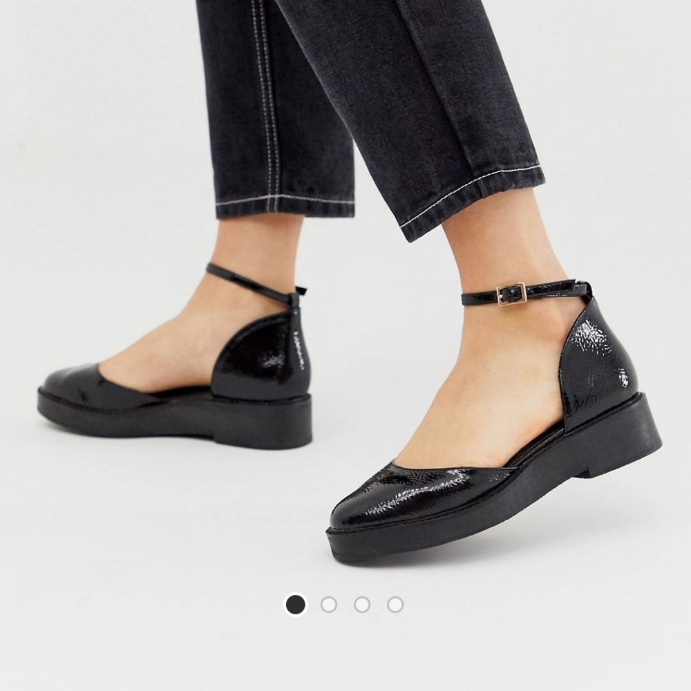 ASOS Patent Black Ankle Strap Shoes